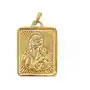 Złoty prostokątny medalik 585 z Matką Boską i Dzieciątkiem Jezus na prezent Chrzest Komunia, 10866.jaslo 1s Sklep