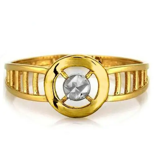 Lovrin Złoty szeroki pierścionek 585 białe złoto ażur