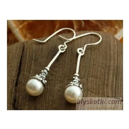 LUPO - srebrne kolczyki z perłami, kolor biały