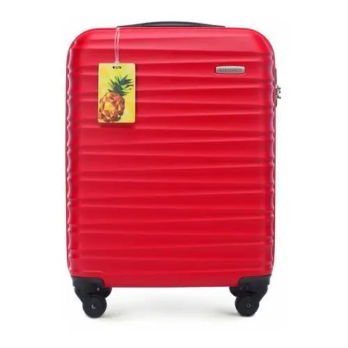 Mała walizka z ABS - u z identyfikatorem czerwona