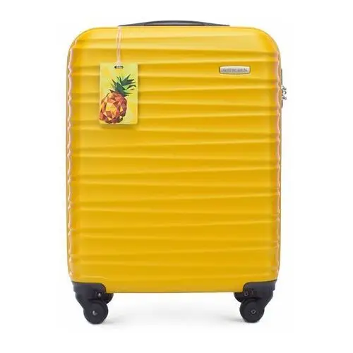 Mała walizka z ABS - u z identyfikatorem żółta