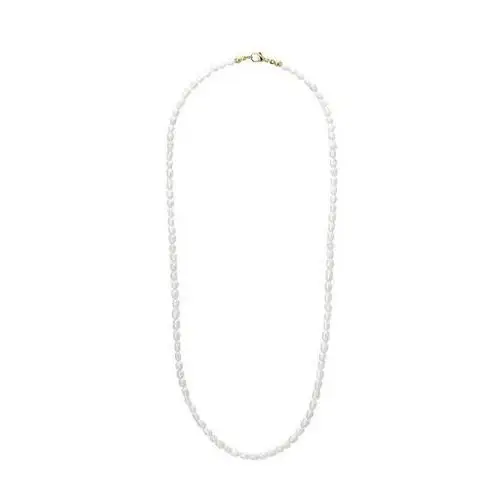 Długi naszyjnik z perłami z złoconym zapięciem dla mężczyzn i kobiet, kolor biały