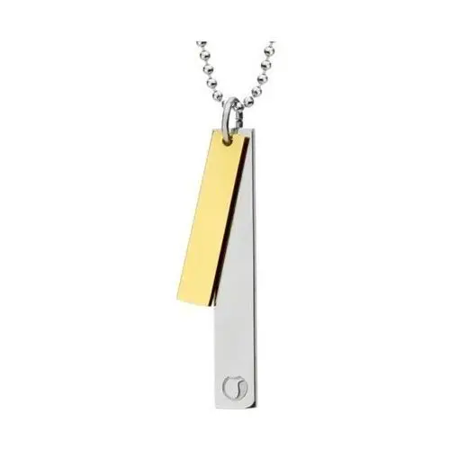 Naszyjnik SIMPLE, dwie blaszki na kulkowym łańcuszku, kolor złoty, kolor żółty