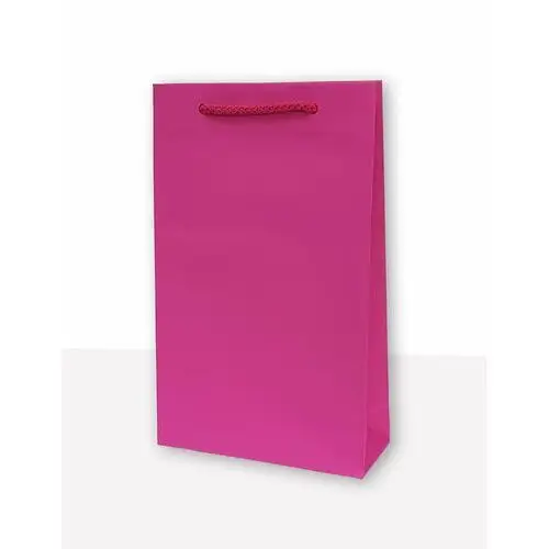 MER PLUS, torebka prezentowa jednobarwna t2 różowa 10 sztuk