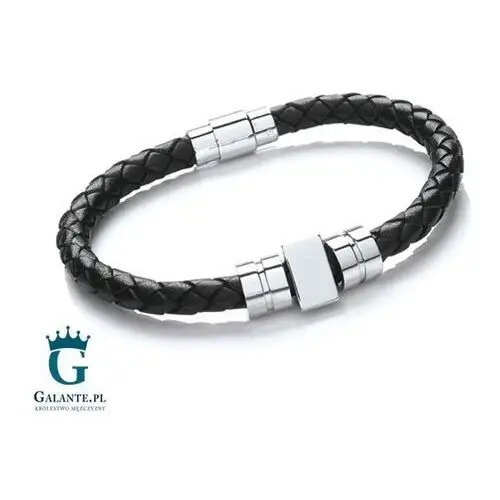 Czarna bransoletka ze skóry t830, T830-BLK/357