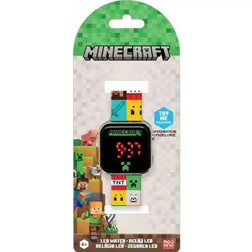 Minecraft zegarek cyfrowy Led