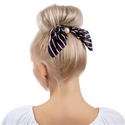 Gumka do włosów apaszka scrunchie paski czarna Miss glow