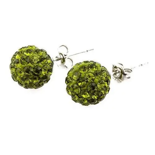 KOLCZYKI SHAMBALLA OLIVINE 10 mm