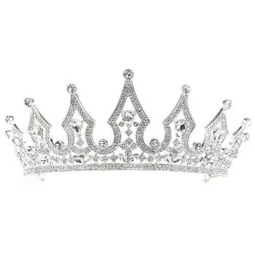 Miss glow Korona diadem kryształy tiara ślubna srebrna ślub 2