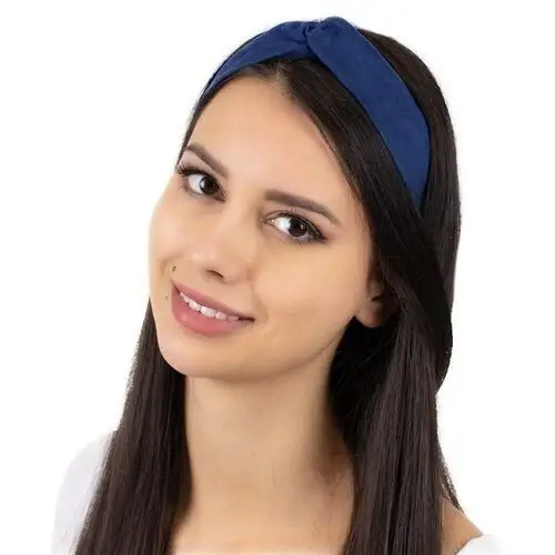 Miss glow Opaska do włosów granatowa turban na gumce węzeł
