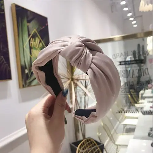 Opaska do włosów turban pudrowa węzeł satynowa Miss glow 2