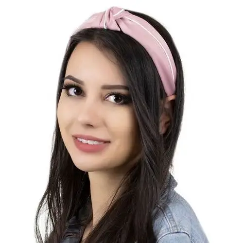 Opaska do włosów turban węzeł pin up różowa