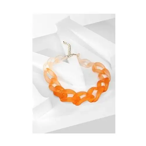 Masywny pomarańczowy naszyjnik w kształcie łańcucha, kolor pomarańczowy