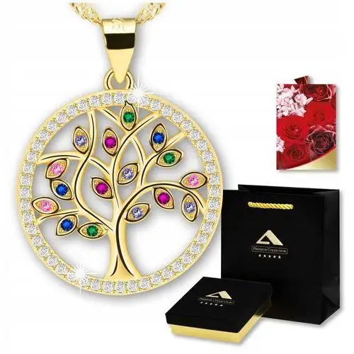 Naszyjnik Biżuteria Łańcuszek dla Kobiety Drzewko Szczęścia 60 cm
