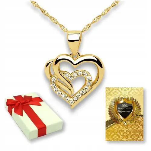 Naszyjnik Biżuteria Serce Serduszko Kobiety Dziewczyny Serce 55 cm