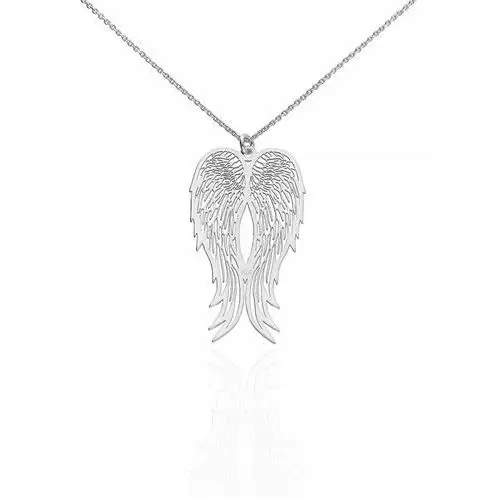 Naszyjnik srebrny duże skrzydła Celebrytka wings skrzydła anioła 60 cm 925