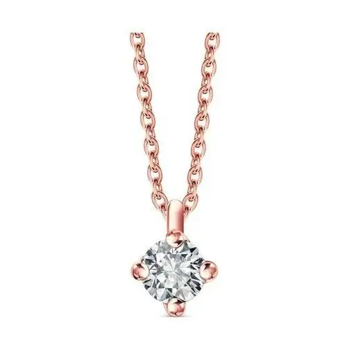 Naszyjnik z różowego złota z diamentem - valentine Valentine - biżuteria yes