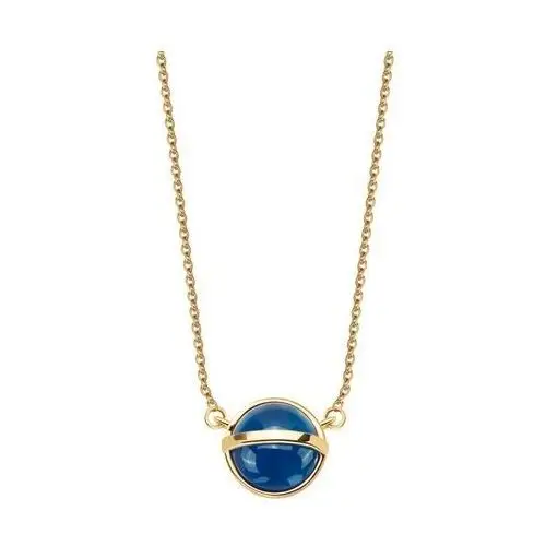 Naszyjnik złoty z niebieskim agatem - skarabeusz Skarabeusz - biżuteria yes