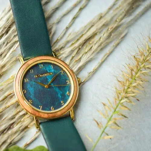Damski zegarek classic - ciemnozielony motyw marmuru Niwatch 3
