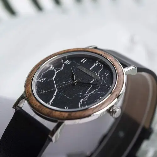 Niwatch Damski zegarek classic - czarny motyw marmuru 5