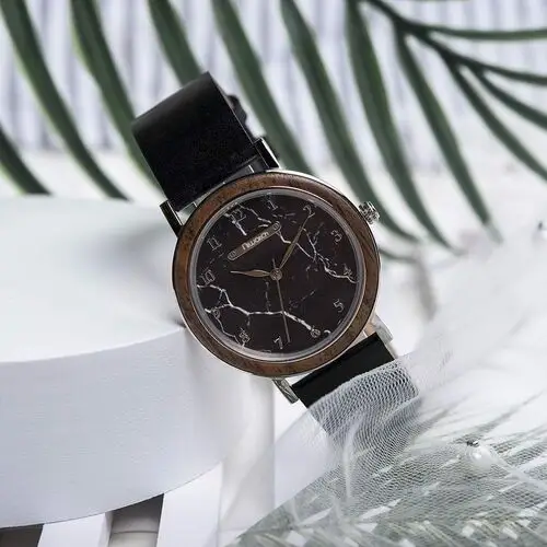 Niwatch Damski zegarek classic - czarny motyw marmuru 4