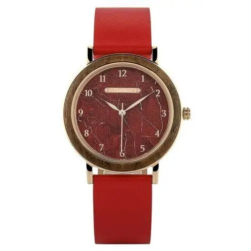 Damski zegarek Niwatch Classic - czerwony motyw marmuru