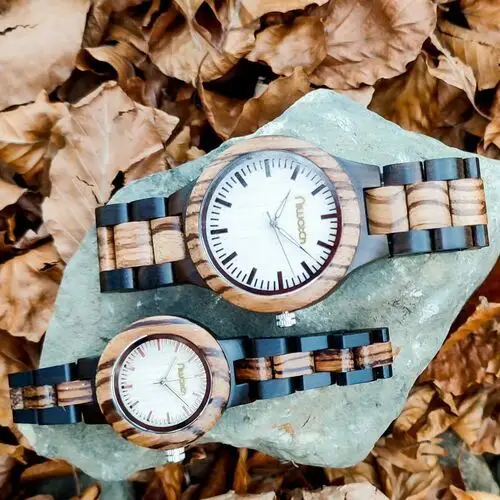 Niwatch Damski zegarek drewniany basic na dwukolorowej bransolecie 2