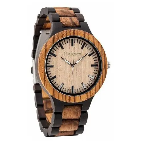 Męski zegarek drewniany Niwatch BASIC na dwukolorowej bransolecie 3