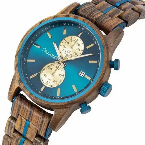 Męski zegarek drewniany Niwatch CHRONO - DREWNO WĘŻOWE 5
