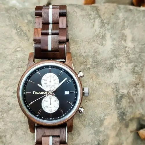 Męski zegarek drewniany Niwatch CHRONO - ORZECH 5