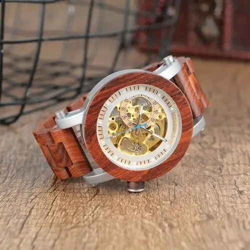 Zegarek automatic - czerwony sandałowiec Niwatch 5