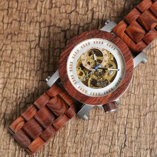 Zegarek automatic - czerwony sandałowiec Niwatch 2