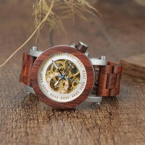 Zegarek automatic - czerwony sandałowiec Niwatch 4
