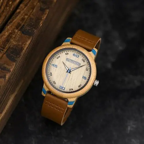 Zegarek drewniany basic blue Niwatch 3
