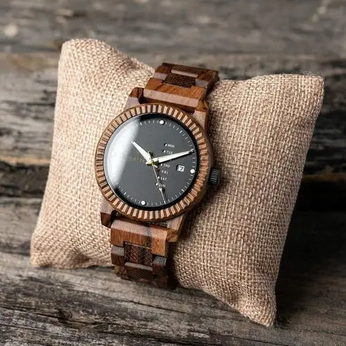 Zegarek drewniany colour z datownikiem - tigerwood Niwatch 4