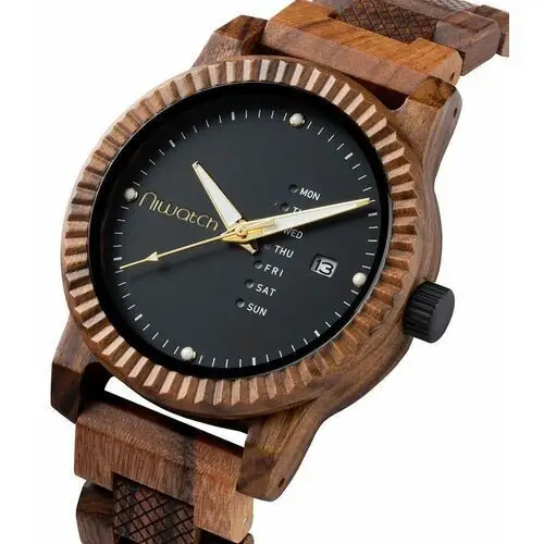 Zegarek drewniany colour z datownikiem - tigerwood Niwatch 3