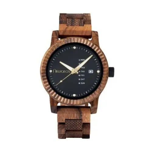 Zegarek drewniany colour z datownikiem - tigerwood Niwatch