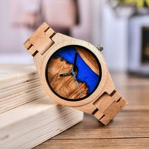 Zegarek drewniany Niwatch EPOXY BLUE - KLON 5