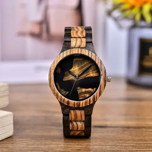 Zegarek drewniany Niwatch EPOXY na dwukolorowej bransolecie 3