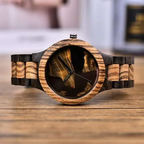 Zegarek drewniany Niwatch EPOXY na dwukolorowej bransolecie 5
