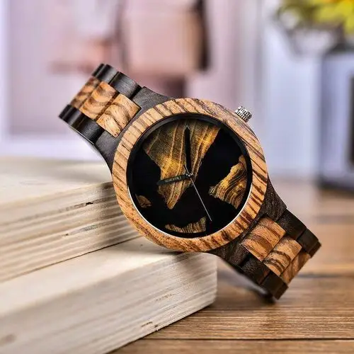 Zegarek drewniany Niwatch EPOXY na dwukolorowej bransolecie 4