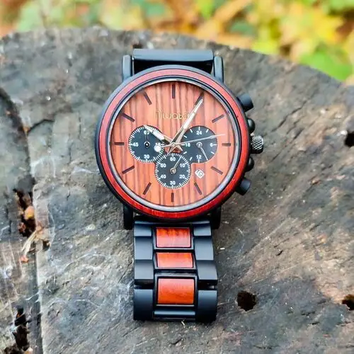 Niwatch Zegarek drewniany - kolekcja royal - czerwony sandałowiec 2
