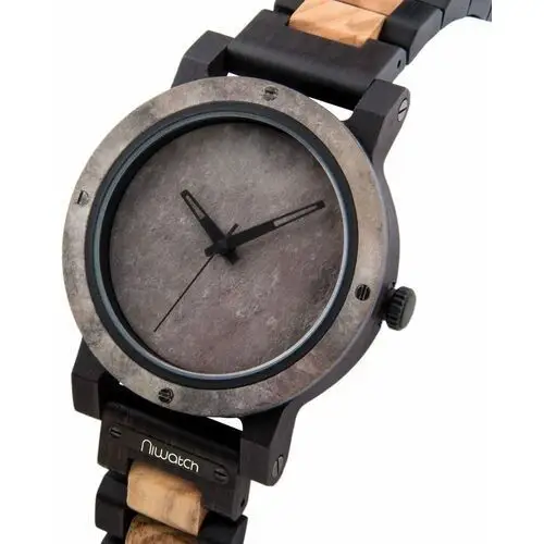 Zegarek drewniany Niwatch - kolekcja STONE brown - AFRICAN BLACKWOOD & OLIVE, NI3004 4