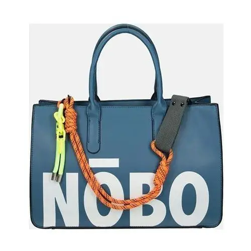 Torba shopper z dużym logo i neonowymi zawieszkami Nobo
