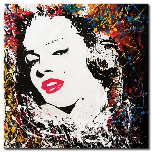 Obraz Ikona pop-artu - czarno-biały portret Marilyn Monroe na kolorowym tle