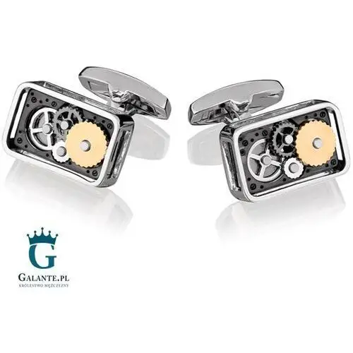 Spinki do mankietów mechanizm zegara clm-111 london Onyx-art