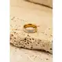 Złoty pierścionek w stylu obrączki ozdobiony cyrkoniami verittesa Other Sklep