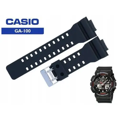 Pasek do zegarka Casio GA-100 GA-110 GA-120 GW-8900 czarny, kolor czarny