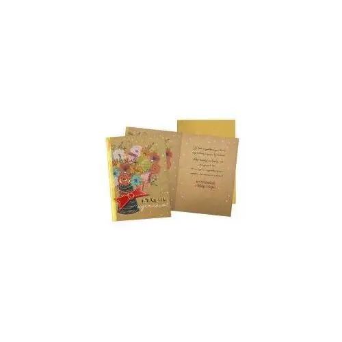 Karnet b6 najlepsze życzenia złoty kwiaty Passion cards - kartki