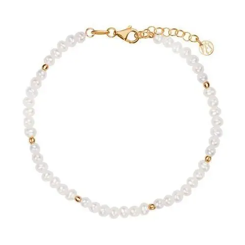 Bransoletka złota z perłami - Pearls, kolor beżowy